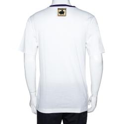 مملوكة مسبقًا Dolce & Gabbana White Print Cotton Super Pig T Shirt IT 48