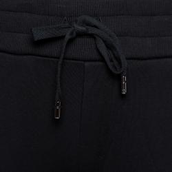 Dolce & Gabbana Black Stretch Cotton Rubberized Plate Track Pants IT 48