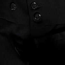 Pre Owned Dolce & Gabbana Black Stretch Silk and Wool Blend Waistband Tailored Trousers IT 44