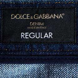 مملوكة مسبقًا Dolce & Gabbana Blue Denim Regular Slim Jeans IT 48