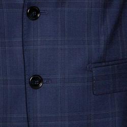 مملوكة مسبقًا Dolce & Gabbana Blue Check Print Virgin Wool Single Breasted Suit IT 44
