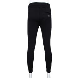 Pre Owned Dolce & Gabbana Black Cotton Blend Drawstring Waist Track Pants IT 46