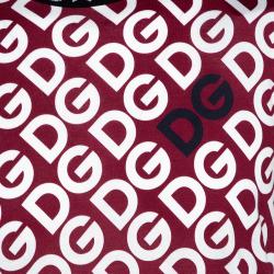 مملوكة مسبقًا Dolce & Gabbana Red DG Mania Print Cotton Jersey T Shirt IT 50