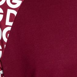 مملوكة مسبقًا Dolce & Gabbana Bordeaux DG Mania Print Cotton Jersey Crew Neck T Shirt M