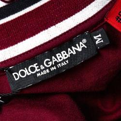 مملوكة مسبقًا Dolce & Gabbana Bordeaux DG Mania Print Cotton Jersey Crew Neck T Shirt M