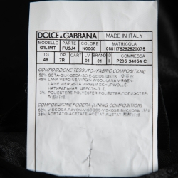 مملوكة مسبقًا Dolce & Gabbana Black Crepe Single-Breasted Martini Blazer M