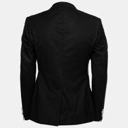 مملوكة مسبقًا Dolce & Gabbana Black Crepe Single-Breasted Martini Blazer M