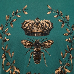 Pre Owned Dolce & Gabbana Green Crown Bee Flock Print Cotton T-Shirt M