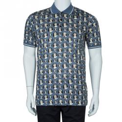 Pre Owned تيشيرت بولو دولتشي أند غابانا مارلين مونرو رصاصي مطبوع XL