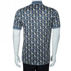 Pre Owned تيشيرت بولو دولتشي أند غابانا مارلين مونرو رصاصي مطبوع XL