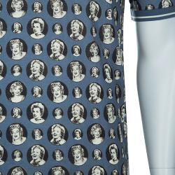 Pre Owned تيشيرت بولو دولتشي أند غابانا مارلين مونرو رصاصي مطبوع XL