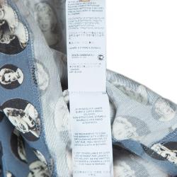 Pre Owned تيشيرت بولو دولتشي أند غابانا مارلين مونرو رصاصي مطبوع XL