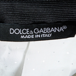 Pre Owned Dolce & Gabbana White Jacquard Martini Tuxedo Jacket L