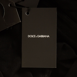 Pre Owned Dolce & Gabbana Black Logo Applique Cotton Short Sleeve Polo T-Shirt XXXL