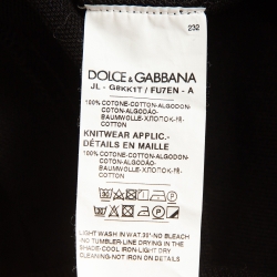 Pre Owned Dolce & Gabbana Black Logo Applique Cotton Short Sleeve Polo T-Shirt XXXL
