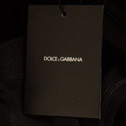 Pre Owned Dolce & Gabbana Black Logo Applique Cotton Short Sleeve Polo T-Shirt XXXL