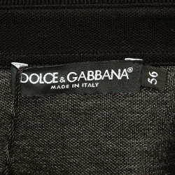 Pre Owned Dolce & Gabbana Black Logo Applique Cotton Short Sleeve Polo T-Shirt XXXL