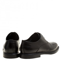 Dolce and Gabbana Black Leather Marsala Oxfords Size 44