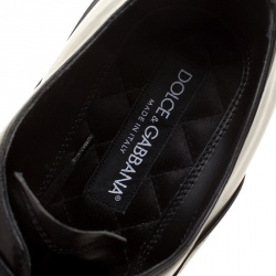 Dolce and Gabbana Black Leather Marsala Oxfords Size 44