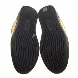 Pre Owned Dolce and Gabbana Metallic Gold Perforated Leather Sneakers Size 45