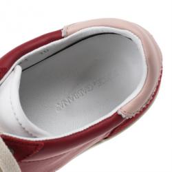 Pre Owned Dolce and Gabbana Red Suede and Leather Sneakers Size 44