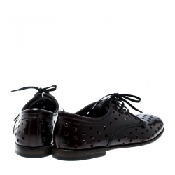 Dolce and Gabbana Burgundy Perforated Derby Size 42