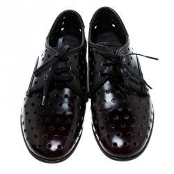 Dolce and Gabbana Burgundy Perforated Derby Size 42