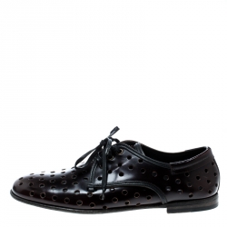 Dolce and Gabbana Burgundy Perforated Derby Size 42