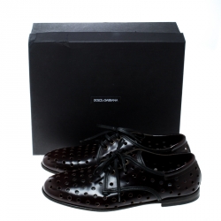 Dolce and Gabbana Burgundy Perforated Derby Size 42