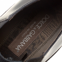 Dolce and Gabbana Black Brogue Leather Milano Oxfords Size 40