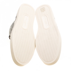 مملوكة مسبقًا Dolce and Gabbana Black Skull and Cross Bone Print Canvas High Top Sneakers Size 42.5