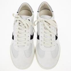 Pre Owned Dolce and Gabbana White Suede and Leather Sneakers Size 44.5