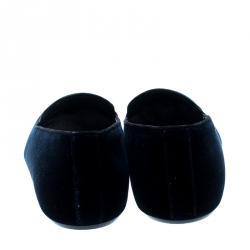 Pre Owned حذاء سليبرز دولتشي اند غابانا سموكنغ قطيفة زرقاء مقاس 42.5