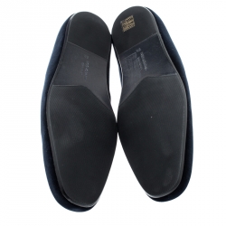 Pre Owned حذاء سليبرز دولتشي اند غابانا سموكنغ قطيفة زرقاء مقاس 42.5