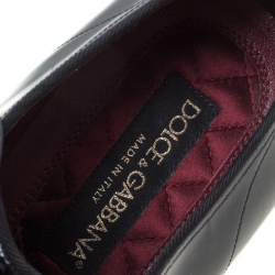 Pre Owned Dolce and Gabbana Black Patent Leather Derby Size 43