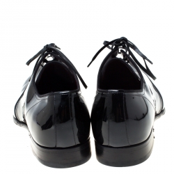 Pre Owned Dolce and Gabbana Black Patent Leather Derby Size 43