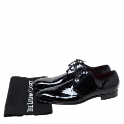 Pre Owned Dolce and Gabbana Black Patent Leather Derby Size 43