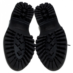 Pre Owned Dolce and Gabbana Black Leather Cortina Corregio Derby Size 42