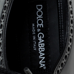 Pre Owned Dolce and Gabbana Black Leather Cortina Corregio Derby Size 42
