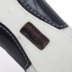 مملوكة مسبقًا Dolce and Gabbana Panarea Crackled Calfskin Sneakers Size 44.5