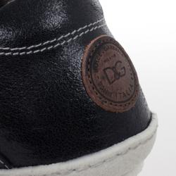 مملوكة مسبقًا Dolce and Gabbana Panarea Crackled Calfskin Sneakers Size 44.5