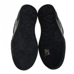 مملوكة مسبقًا حذاء رياضي دولتشي أند غابانا منخفض من أعلى شعار ميامي جل د أسود مقاس 45