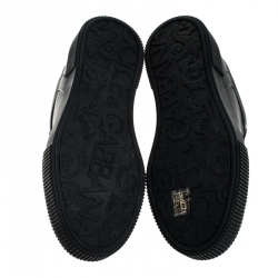Pre Owned Dolce & Gabbana Black Leather Miami Logo Low Top Sneakers Size 40