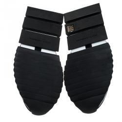 Dolce and Gabbana Black Stretch Fabric Sorrento Slip On Sneakers Size 45