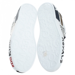 Pre Owned Dolce and Gabbana White/Blue Leather Portofino Royal 10 Sneakers Size 43