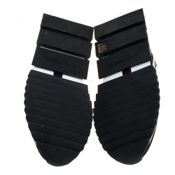 Pre Owned Dolce and Gabbana Black Stretch Fabric Sorrento Logo Slip On Sneakers Size 42