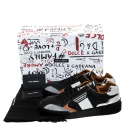 Pre Owned Dolce & Gabbana Multicolor Leather And Fabric New Miami Low Top Sneakers Size 43