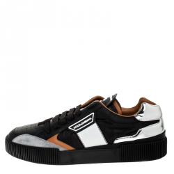Pre Owned Dolce and Gabbana Multicolor Leather And Fabric New Miami Low Top Sneakers Size 41