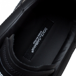 Pre Owned Dolce and Gabbana Black Leather Low Top Sneakers Size 46