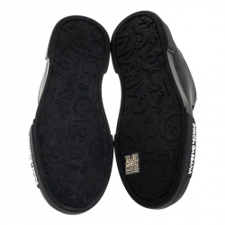 Pre Owned Dolce and Gabbana Black Leather Low Top Sneakers Size 40